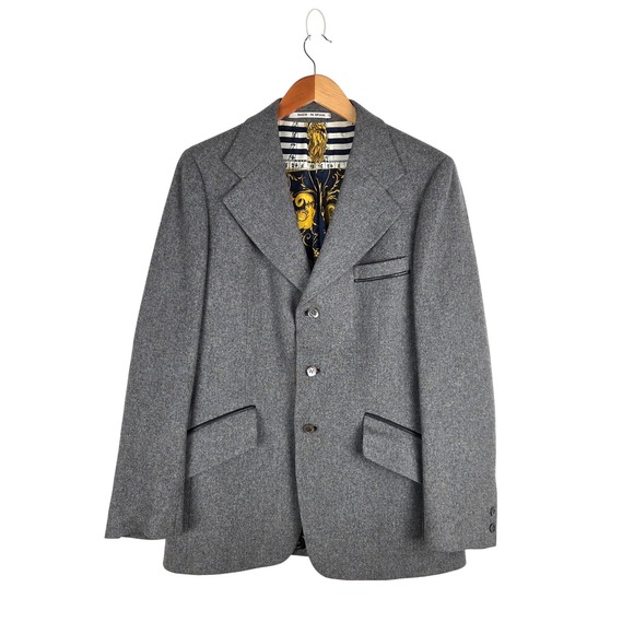 Cortefiel Other - Vintage Cortefiel Mens Gray Wool Blazer Size 40 Moon Sun Lined Celestial